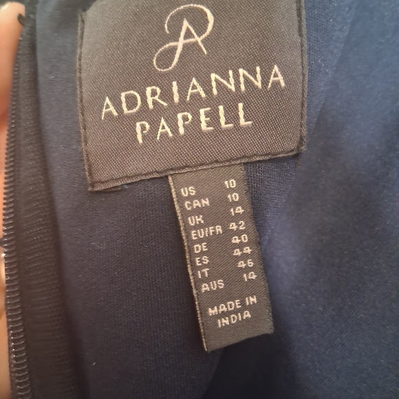 Adrianna Papell Black Midi Dress with Silver Embellishments - Picture 7 of 7